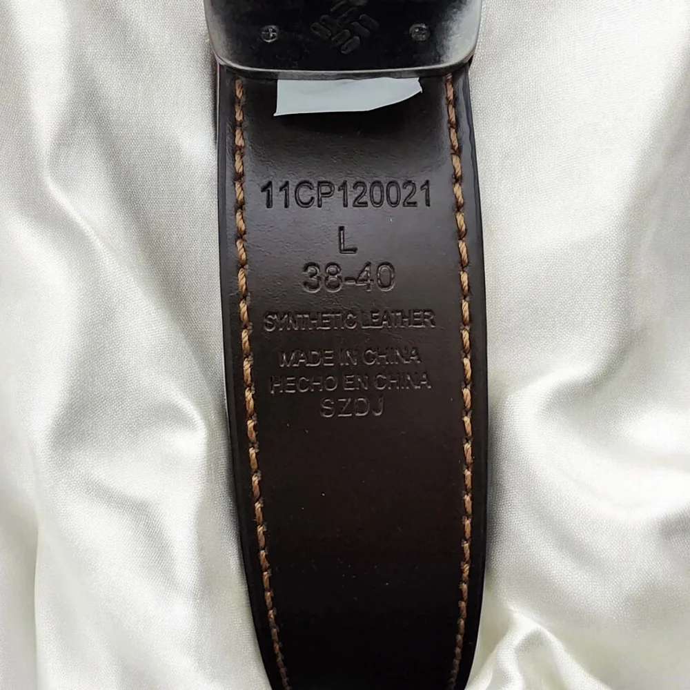 Men's Brown Columbia Synthetic Leather Belt Size L (38-40)